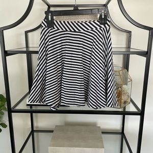 Navy Blue and White Striped Skirt